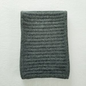 Pendleton Gray Lambswool Angora Wide Rib Knit Scarf 54"L x 9.5"W